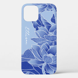 Personalisiert Chinoiserie Chic Blue Lotus Mandala Case-Mate iPhone Hülle
