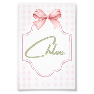 Personalisiert Chloe Baby Girl Kinderzimmer Bow&Gi Fotodruck