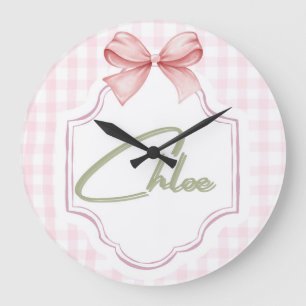 Personalisiert Chloe Baby Girl Kinderzimmer Bow&Gi Große Wanduhr