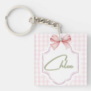 Personalisiert Chloe Baby Girl Kinderzimmer Bow&Gi Schlüsselanhänger