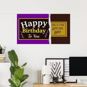 Personalisiert Chocolate Candy Bar Birthday Banner Poster