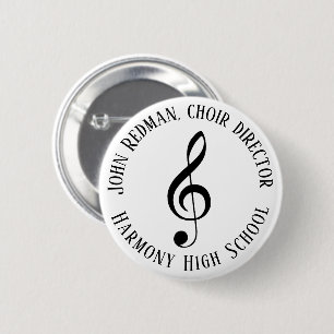 Personalisiert Choir Director Treble Clef Music Button