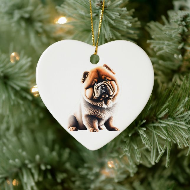 Personalisiert Chow Chow Puppy Keramik Ornament (Baum)
