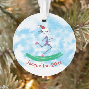 PERSONALISIERT © Christmas Holiday Lady Runner Ornament