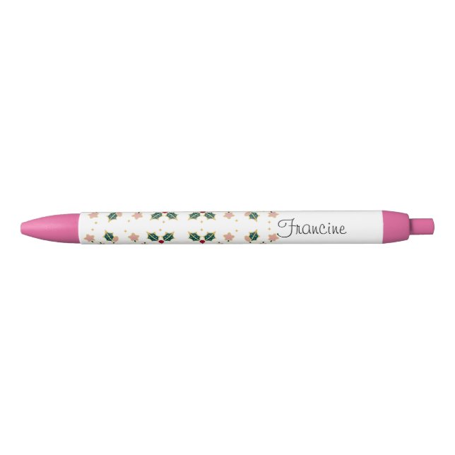 Personalisiert Christmas Holly Pen Kugelschreiber (Vorderseite)