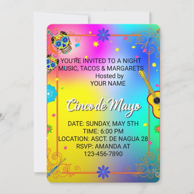 Personalisiert Cinco de Mayo Party Einladung (Vorderseite)