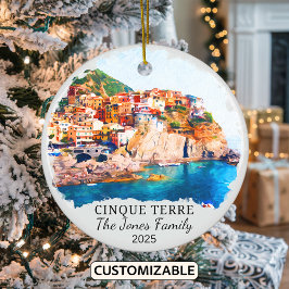 Personalisiert Cinque Terre, Italien - Geschenk Keramik Ornament