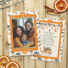 Personalisiert Citrus Themed Family Foto Weihnacht Karte