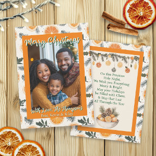 Personalisiert Citrus Themed Family Foto Weihnacht Karte