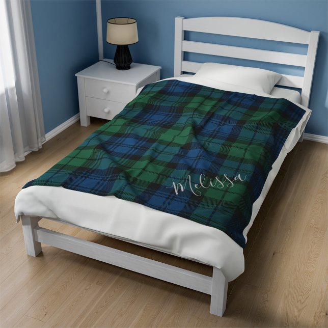 Personalisiert Clan Campbell Kariert Tartan Blue G Fleecedecke (Plaid Blue Green Clan Campbell Tartan Fleece Blanket)