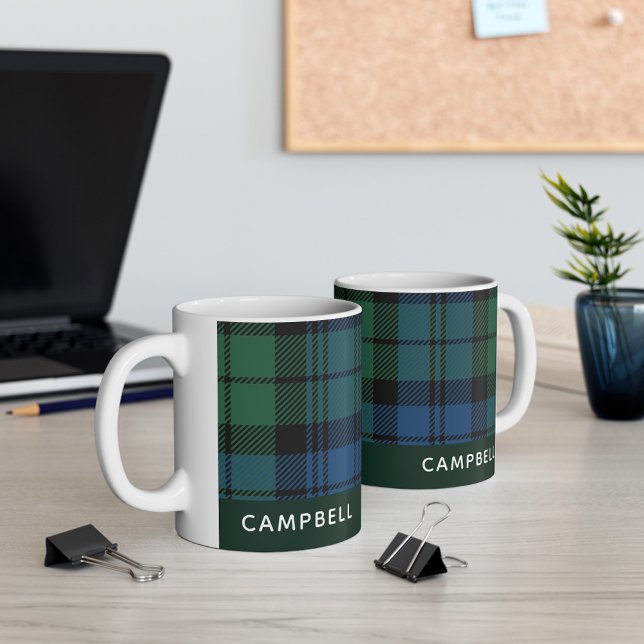 Personalisiert Clan Campbell Tartan Karierter Name Kaffeetasse (Von Creator hochgeladen)
