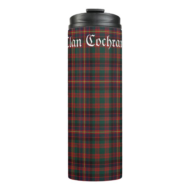 Personalisiert Clan Cochrane Tartan Thermosbecher (Vorderseite)