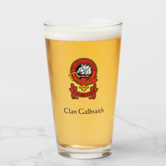 Personalisiert Clan Galbraith Drinking Brillen Glas (Vorne (Gefüllt))