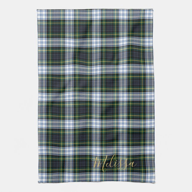 Personalisiert Clan Gordon Tartan Karierter Name Geschirrtuch (Vertikal)