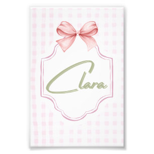 Personalisiert Clara Baby Girl Kinderzimmer Bow&Gi Fotodruck