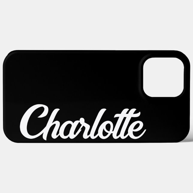Personalisiert Classic Elegant Monogram Black iPho Case-Mate iPhone Hülle (Rückseite (Horizontal))