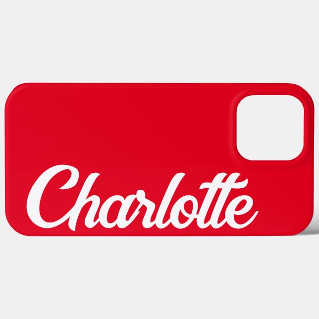 Personalisiert Classic Elegant Monogram Red iPhone Case-Mate iPhone Hülle (Rückseite (Horizontal))