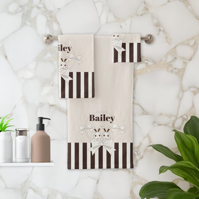 Personalisiert Classic Moderne Niedliche Zweibass  Badhandtuch Set (Von Creator hochgeladen)