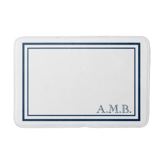 Personalisiert Classic Navy Blue Monogram Badematte