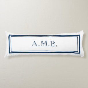 Personalisiert Classic Navy Blue Monogram Seitenschläferkissen
