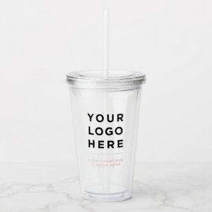 Personalisiert Clear Tumbler mit Stroh Acryltrinkbecher