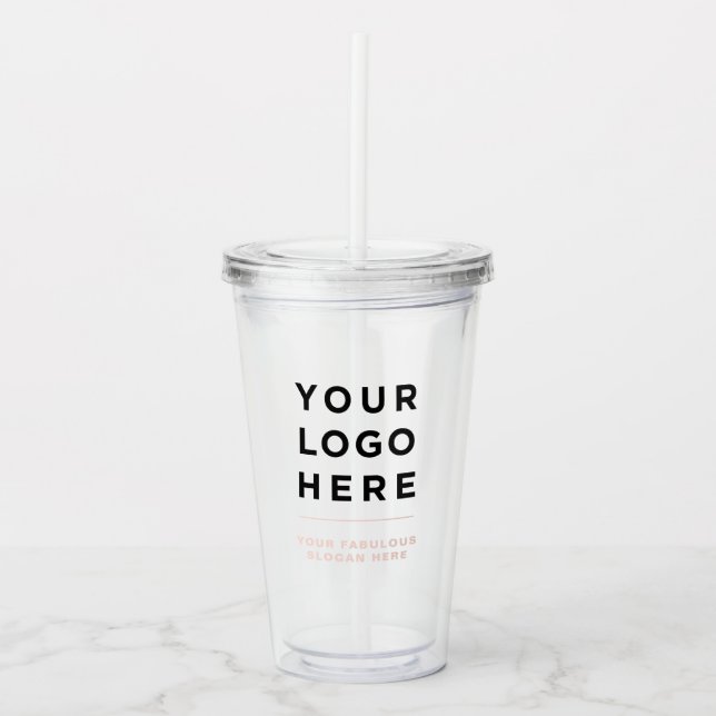 Personalisiert Clear Tumbler mit Stroh Acryltrinkbecher (Vorderseite)