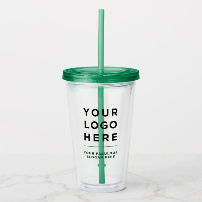 Personalisiert Clear Tumbler mit Stroh Acryltrinkbecher (Vorderseite)