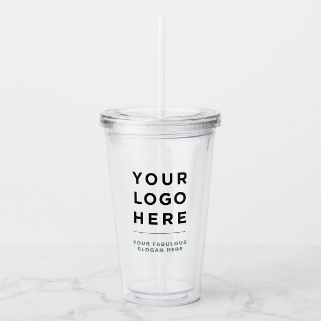 Personalisiert Clear Tumbler mit Stroh Acryltrinkbecher (Vorderseite)