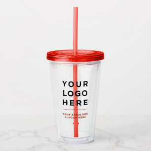 Personalisiert Clear Tumbler mit Stroh Acryltrinkbecher