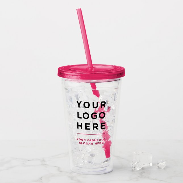 Personalisiert Clear Tumbler mit Stroh Acryltrinkbecher (Vorderseite Ice)