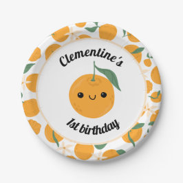 Personalisiert Clementine Mandarine Süsse Orange Pappteller