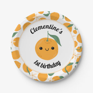 Personalisiert Clementine Mandarine Süsse Orange Pappteller