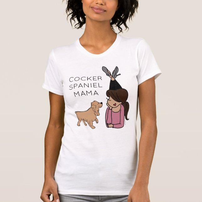 Personalisiert Cocker Spanel Mama T - Shirt (Vorderseite)