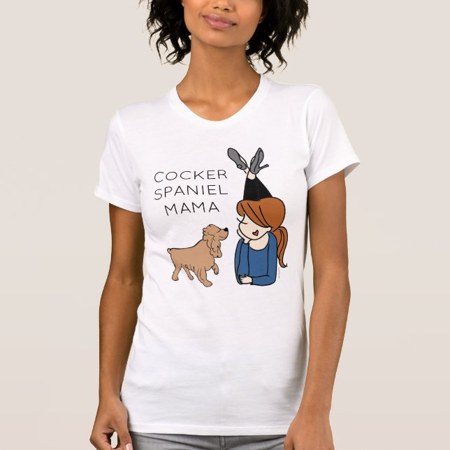 Personalisiert Cocker Spanel Mama T - Shirt (Vorderseite)