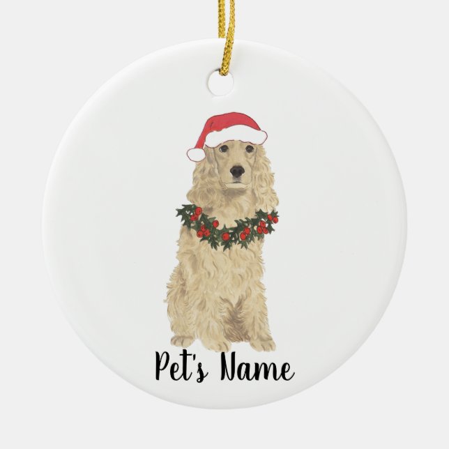 Personalisiert Cocker Spaniel (Blonde Tan Golden) Keramik Ornament (Vorne)