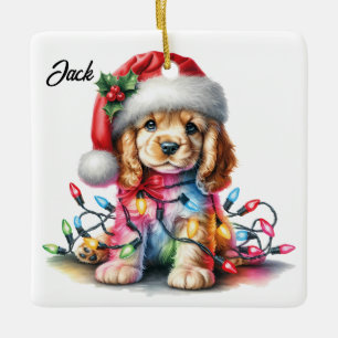 Personalisiert Cocker Spaniel Weihnachten Keramikornament