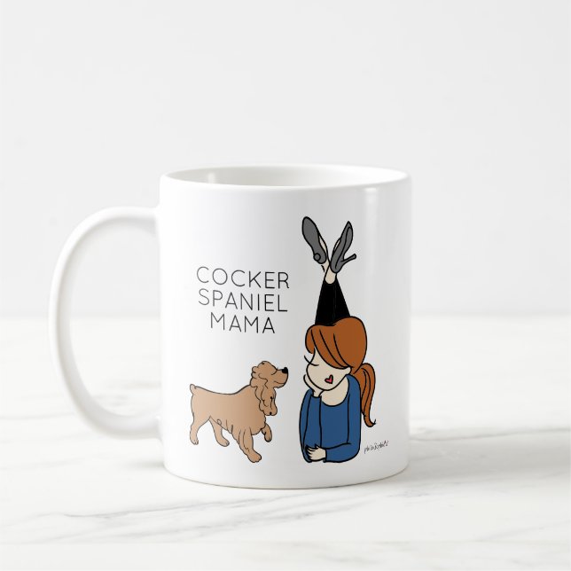 Personalisiert Cocker Spanisch Mama Kaffee Tasse (Links)