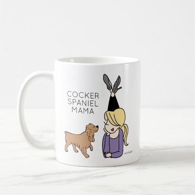 Personalisiert Cocker Spanisch Mama Kaffee Tasse (Links)
