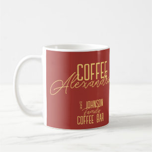 Personalisiert Coffee Bar Rustikale Typografie Kaffeetasse