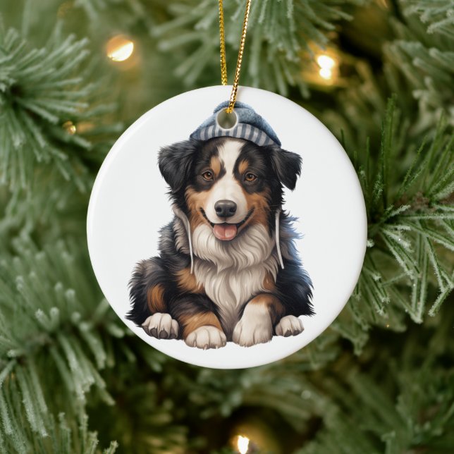 Personalisiert Collie Dog Keramik Ornament (Baum)