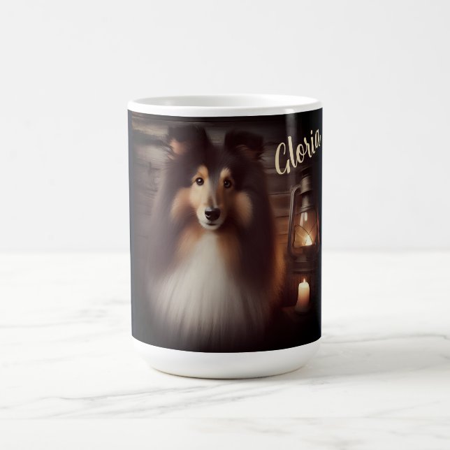 Personalisiert Collie Kaffeetasse (Mittel)