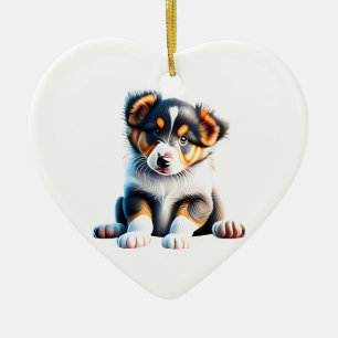 Personalisiert Collie Puppy Keramik Ornament