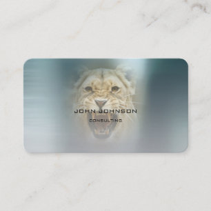 Personalisiert Consulting Lion Blue Metallic Steel Visitenkarte