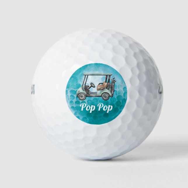Personalisiert Cooler Großvater Golfer Golfball (Vorderseite)
