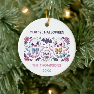 Personalisiert Coquette Boo - Halloween Keramik Ornament
