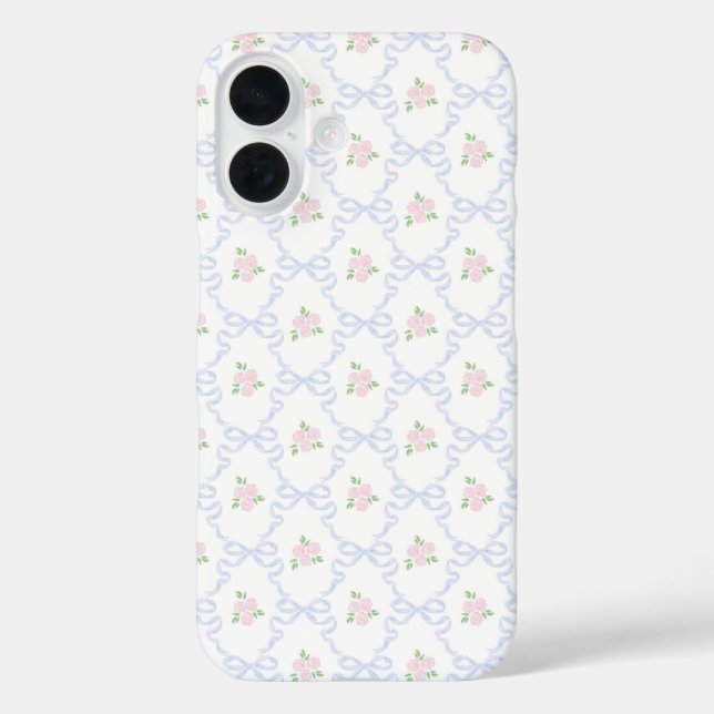 Personalisiert Coquette Preppy Floral Case-Mate iPhone Hülle (Rückseite)