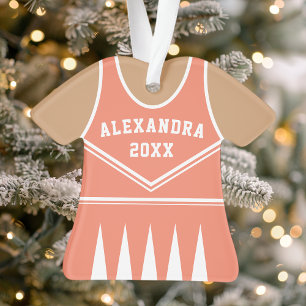 Personalisiert Coral Cheerleader Uniform Ornament