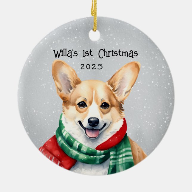 Personalisiert Corgi Keramik Ornament (Hinten)