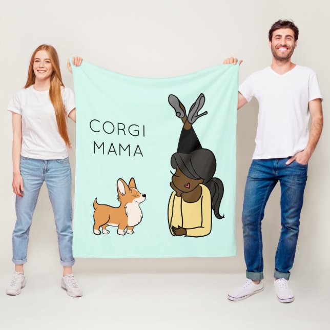 Personalisiert Corgi Mama Fleece Blanket (Beispiel)