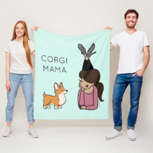 Personalisiert Corgi Mama Fleece Blanket